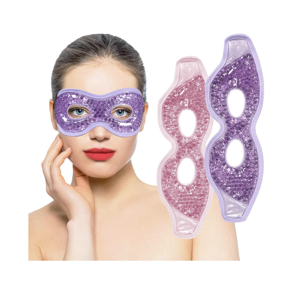 Máscara de ojos de gel refrescante con orificios para los ojos Paquetes de ojos fríos con perlas de gel reutilizables para ojos hinchados e hinchazón