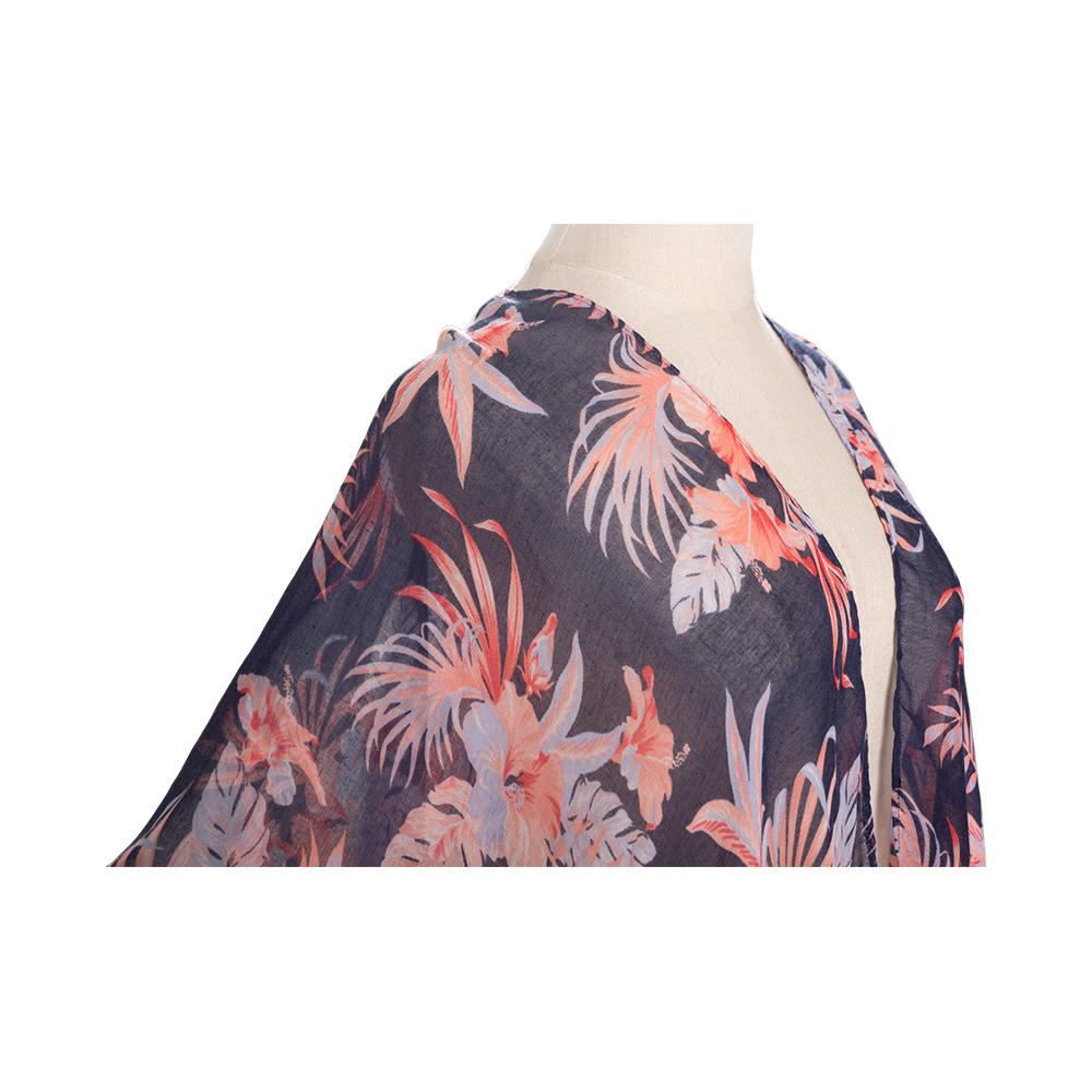 Mantones elegantes de la gasa de la impresión floral fina del verano de la borla de la gasa para las mujeres