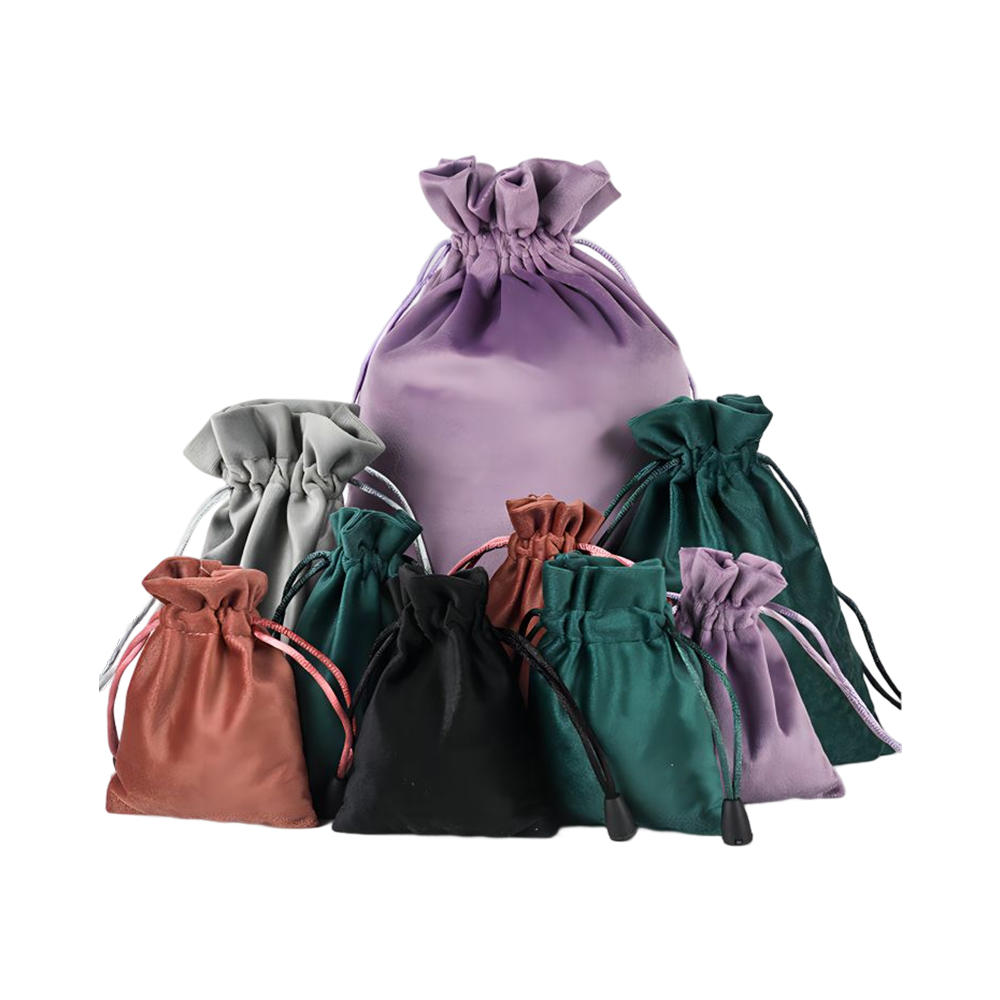 Paquete de tela de regalo de lana holandesa, bolsas con cordón, bolsas de terciopelo para joyería
